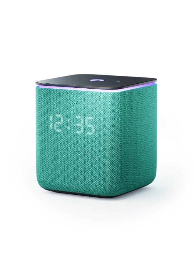 Yango Yasmina Midi Smart AI Speaker, 24W Deep Bass, Arabic & English, LED Light Ring, Zigbee Smart Home, Home & Office Emarald