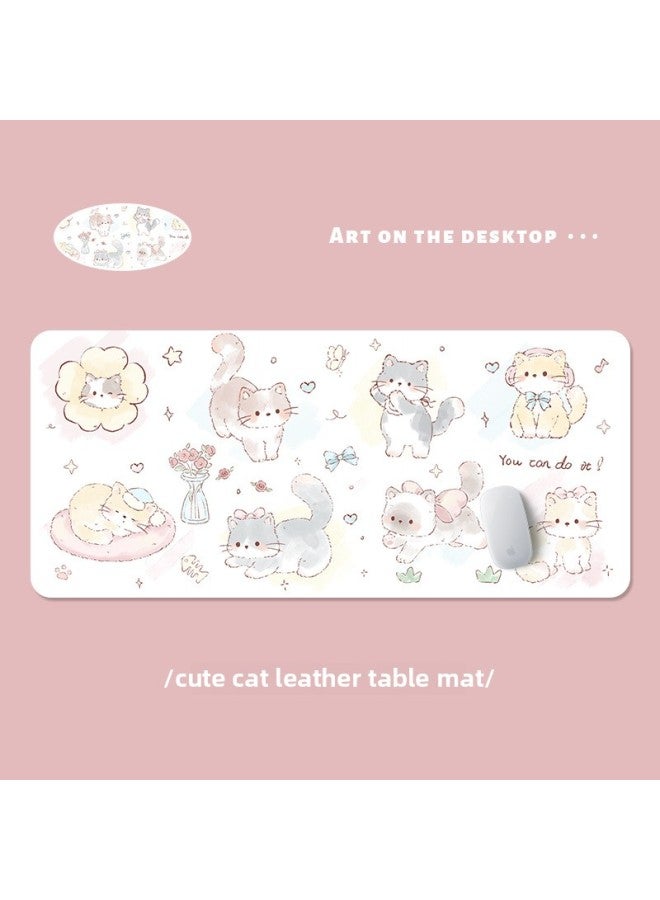 Large Dirty-Resistant Office Computer Desktop Mat Natural Rubber Large Mouse Pad Desktop Game Keyboard Desk Mat Series-Pattern:Cat Paradise [desktop Mouse Pad] - Image 1