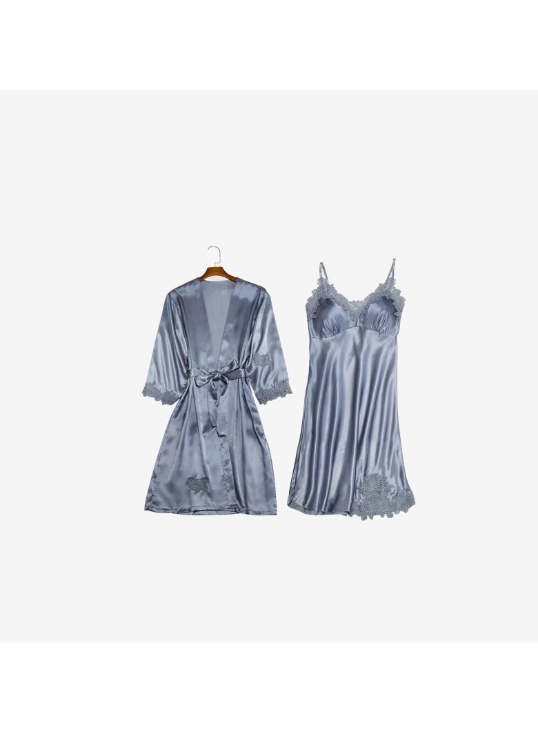 طقم قميص نوم وربطة عنق مكون من قطعتين