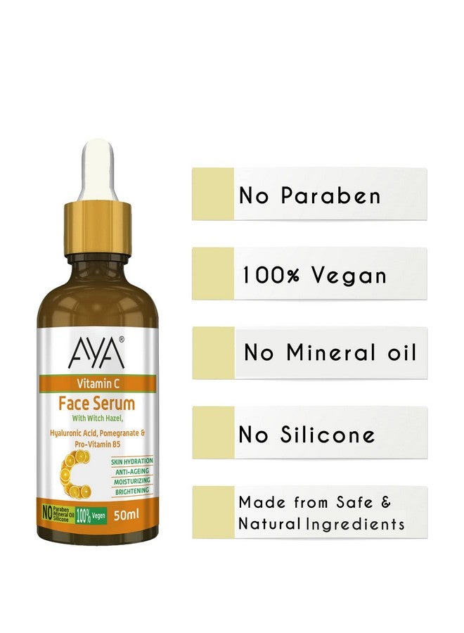 AYA Vitamin C Face Serum (50 Ml) | For Skin Hydration, Anti-Ageing, Moisturizing And Brightening | No Paraben, No Silicone, No Mineral Oil | - Image 3