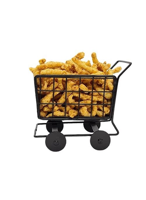 BOGEN LITE BOGEN LITE Iron Shopping Cart Shape Platter Trolley for Kitchen Dinning Table Serving PlatterBlack 2  - Image 3