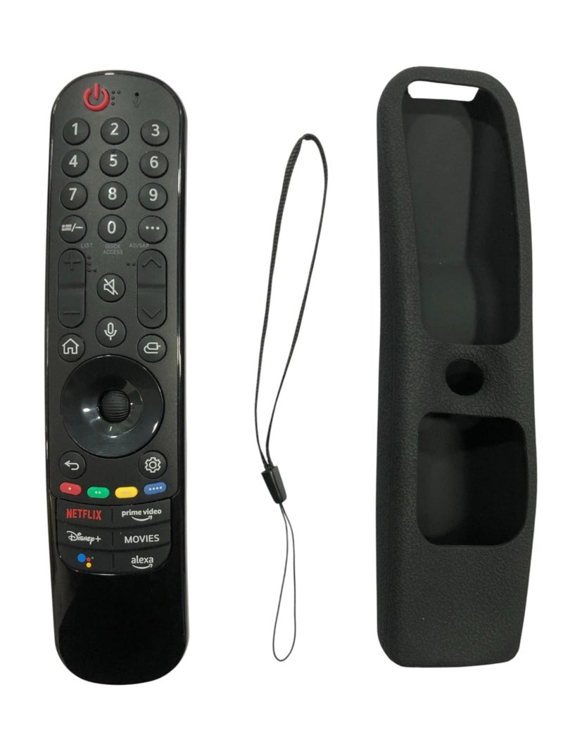 Upix Silicone TV Remote Cover Case Only for LG Magic MR22GA Smart TV LCD/LED Remote, Protective Cover with Lanyard (Remote Not Included) (Black) (Please Check Images Before Ordering) - Image 3