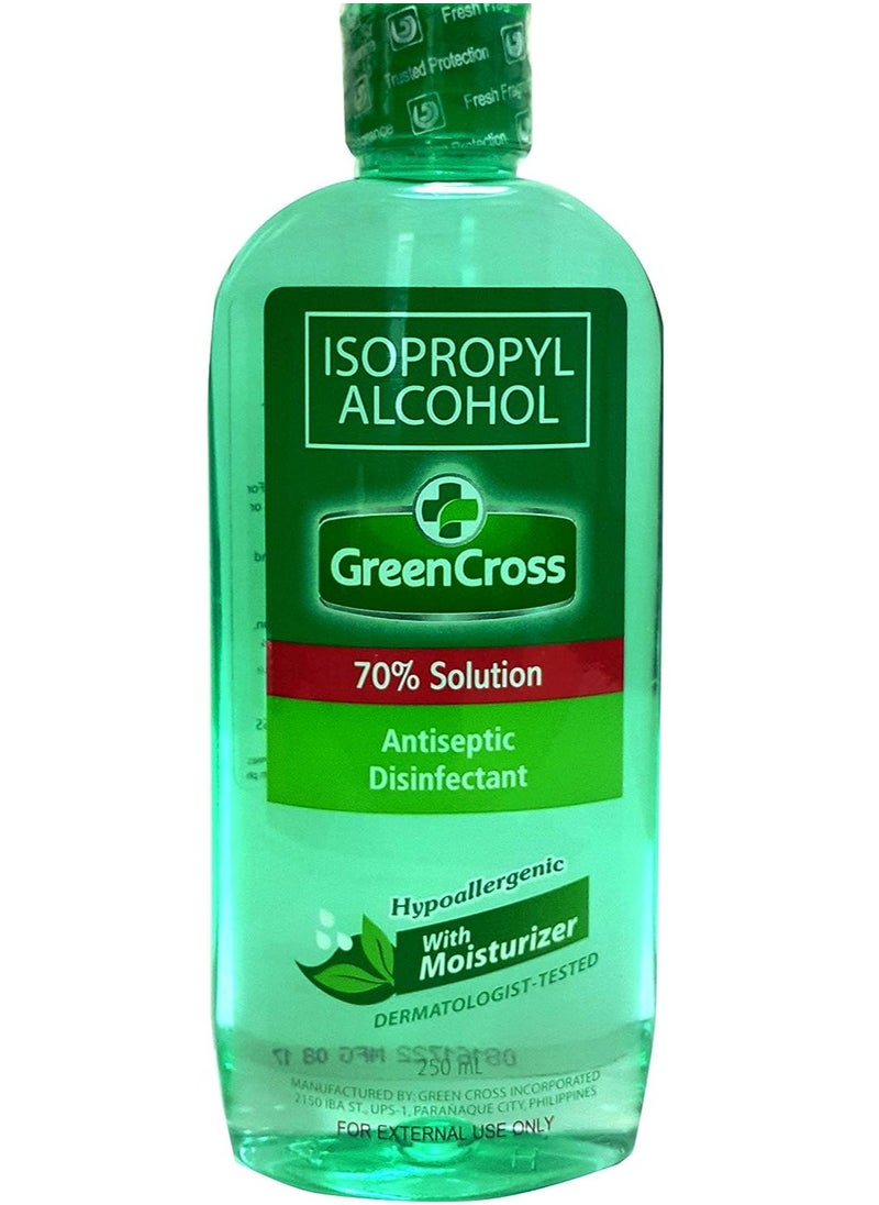 Green Cross - Hand Sanitizer 70% Solution With Moisturizer Antiseptic Disinfectant Hypoallergenic - 250 ML - Image 1