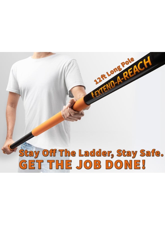 EXTEND-A-REACH طقم تنظيف النوافذ بطول 412 قدم مع عمود تمديد يصل إلى 20 قدم أداة تنظيف النوافذ ممسحة نوافذ مع عمود تمديد تلسكوبي أفضل معدات تنظيف النوافذ الداخلية والخارجية - Image 2