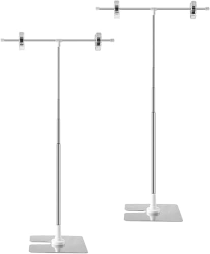 Shibeiparts 2Pack TShaped Adjustable Metal Banner Holder Table Poster Stand Advertising Display Banner Stand Store Counter Display for Indoor Outdoor Store Board Display Show - Image 1
