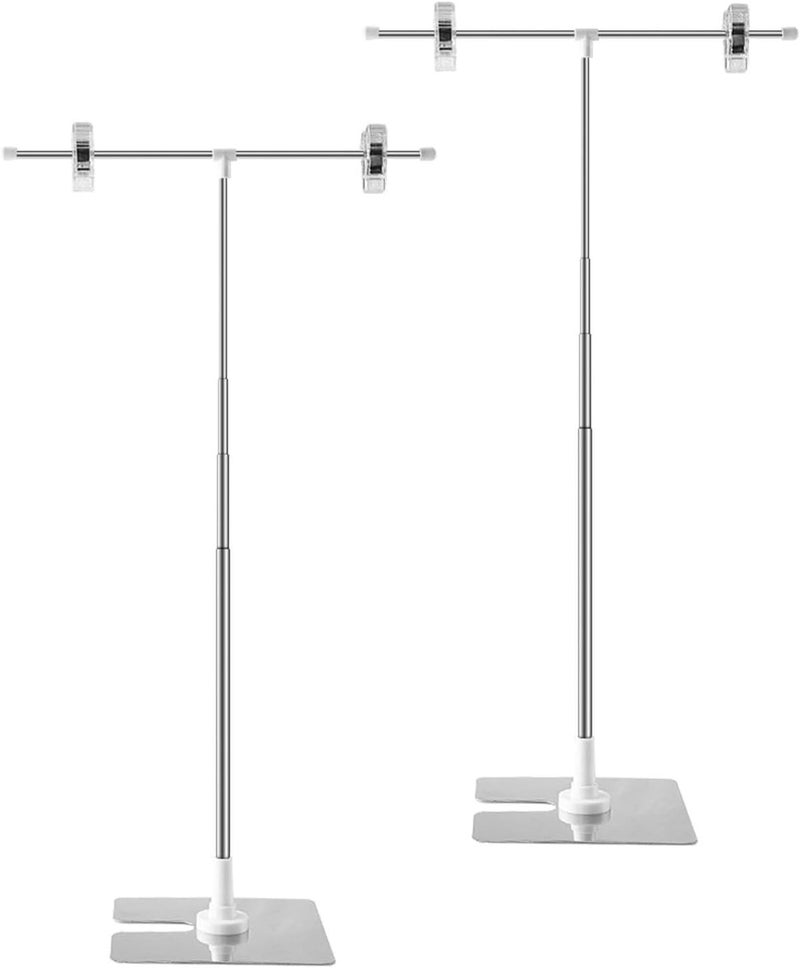 Shibeiparts 2Pack TShaped Adjustable Metal Banner Holder Table Poster Stand Advertising Display Banner Stand Store Counter Display for Indoor Outdoor Store Board Display Show - Image 2