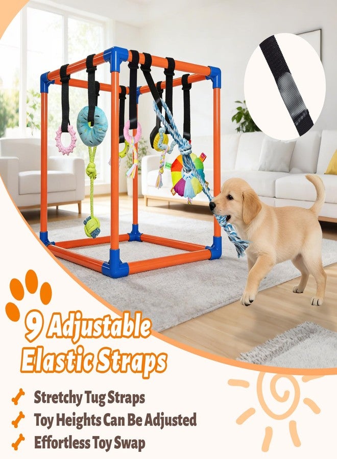 Flickzy Puppy Play Gym with 9 Hanging Toys for Small Dogs, PVC Frame with Bungee Straps, Interactive Indoor Jungle Playground for Entertainment, Teething and Mental Stimulation - Image 4