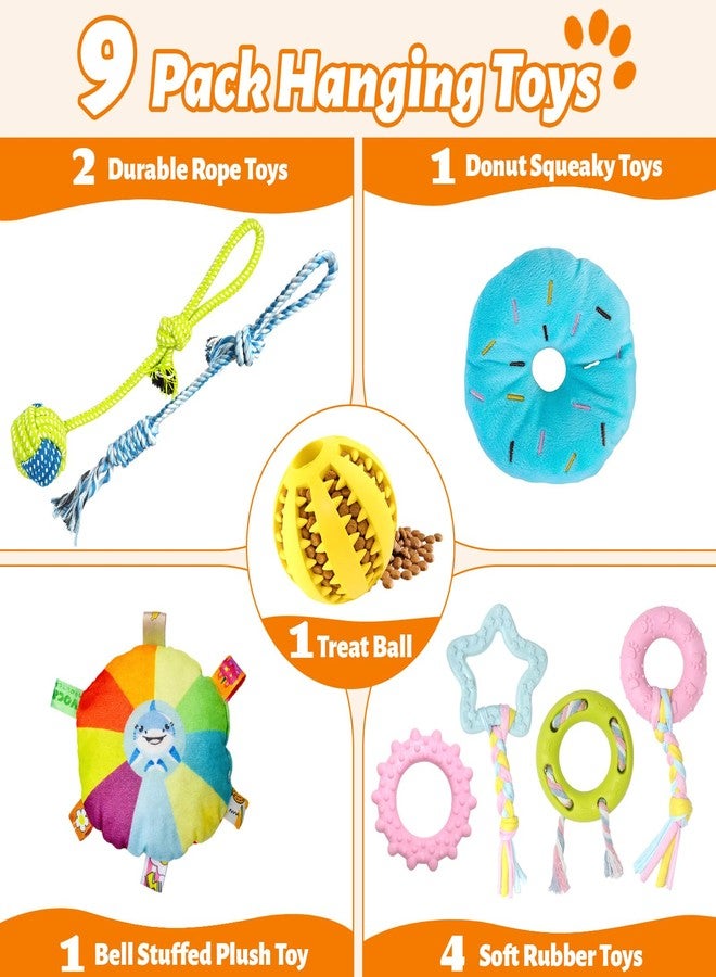 Flickzy Puppy Play Gym with 9 Hanging Toys for Small Dogs, PVC Frame with Bungee Straps, Interactive Indoor Jungle Playground for Entertainment, Teething and Mental Stimulation - Image 2