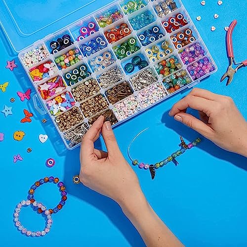 Rylan Plastic 36 Grid Cells Multicolorpurpose Jewelry Organizer Rectangular Storage Box, with Adjustable Dividers, Transparent Storage Organizer Box for Jewelry Beads Earring - Image 3