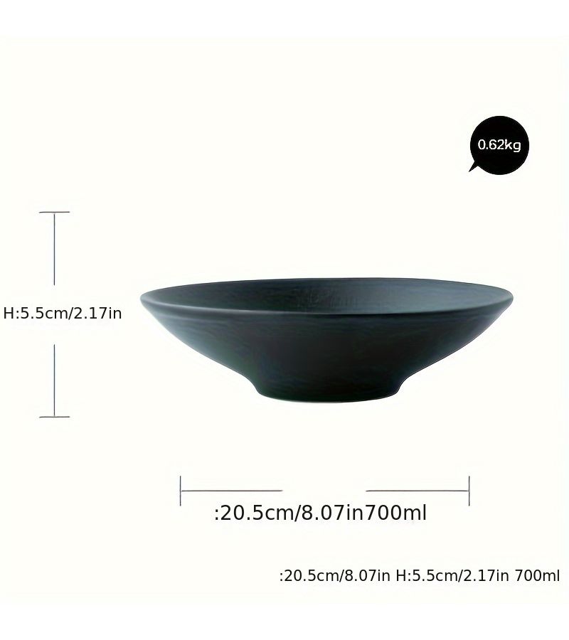 2 قطع وعاء طعام سوداء م(glazed) - Image 4