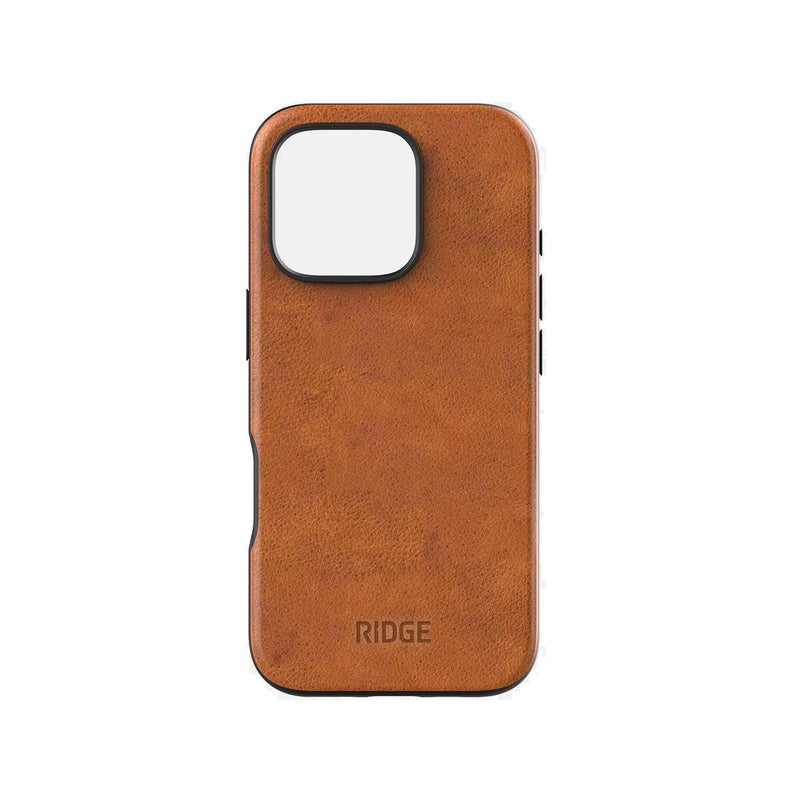 The Ridge Ridge Case Compatible with iPhone 16 PRO - Compatible with MAGSAFE & Wireless Charging, Aluminum Control Buttons, Dual-Layer Construction, TPU Bumper with Drop Protection (Tobacco Brown) - Image 1