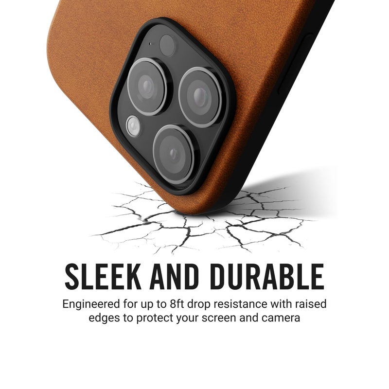 The Ridge Ridge Case Compatible with iPhone 16 PRO - Compatible with MAGSAFE & Wireless Charging, Aluminum Control Buttons, Dual-Layer Construction, TPU Bumper with Drop Protection (Tobacco Brown) - Image 4