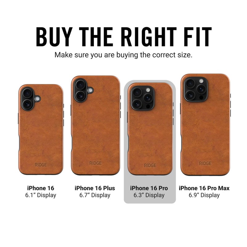 The Ridge Ridge Case Compatible with iPhone 16 PRO - Compatible with MAGSAFE & Wireless Charging, Aluminum Control Buttons, Dual-Layer Construction, TPU Bumper with Drop Protection (Tobacco Brown) - Image 2