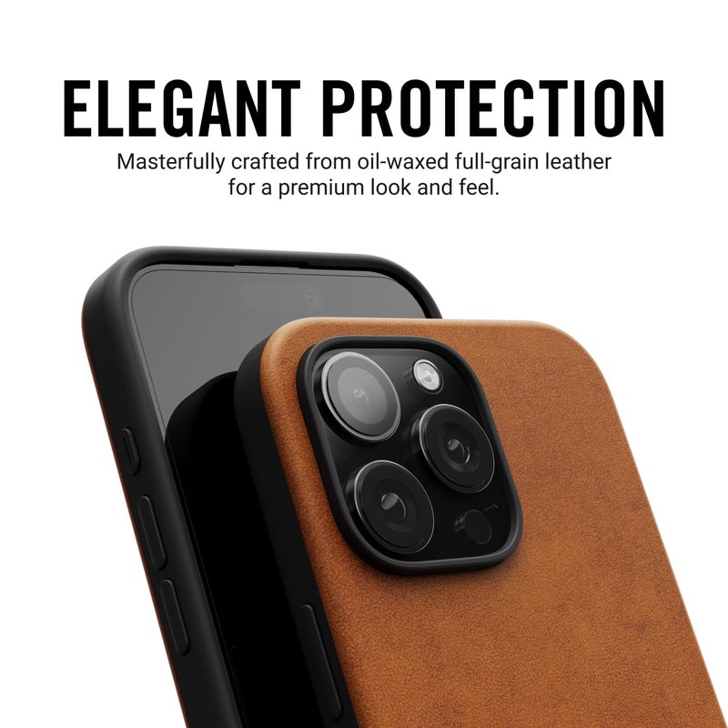 The Ridge Ridge Case Compatible with iPhone 16 PRO - Compatible with MAGSAFE & Wireless Charging, Aluminum Control Buttons, Dual-Layer Construction, TPU Bumper with Drop Protection (Tobacco Brown) - Image 5