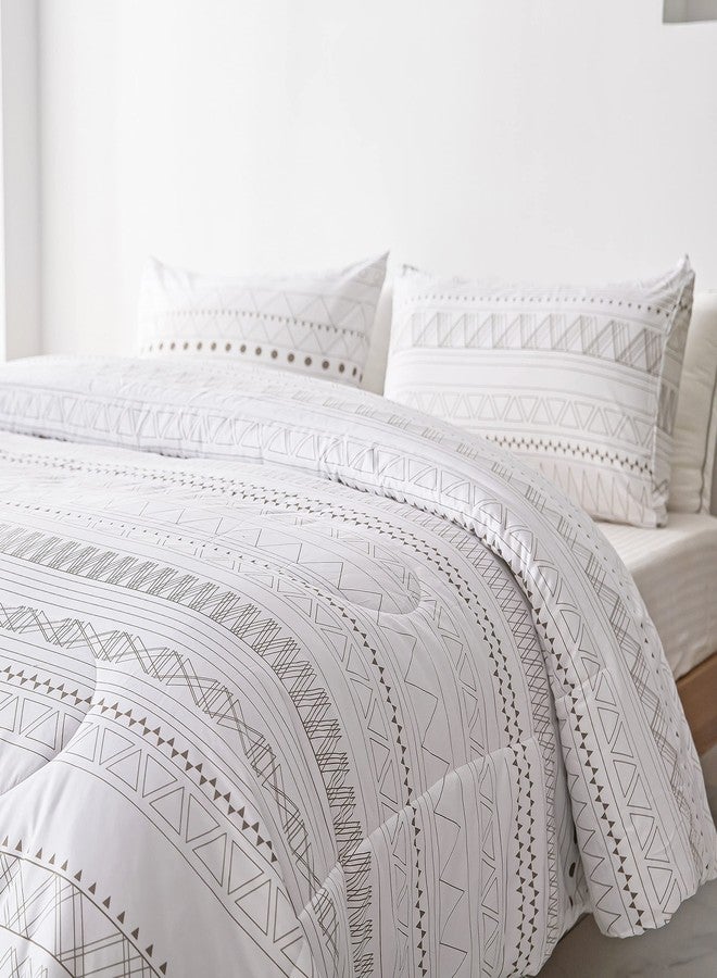 BBSET White Geometric Comforter Sets Queen, Boho Bedding Aztec Striped Arrow Pattern,Lightweight Soft Microfiber Down Alternative Comforter Bed Set - Image 5