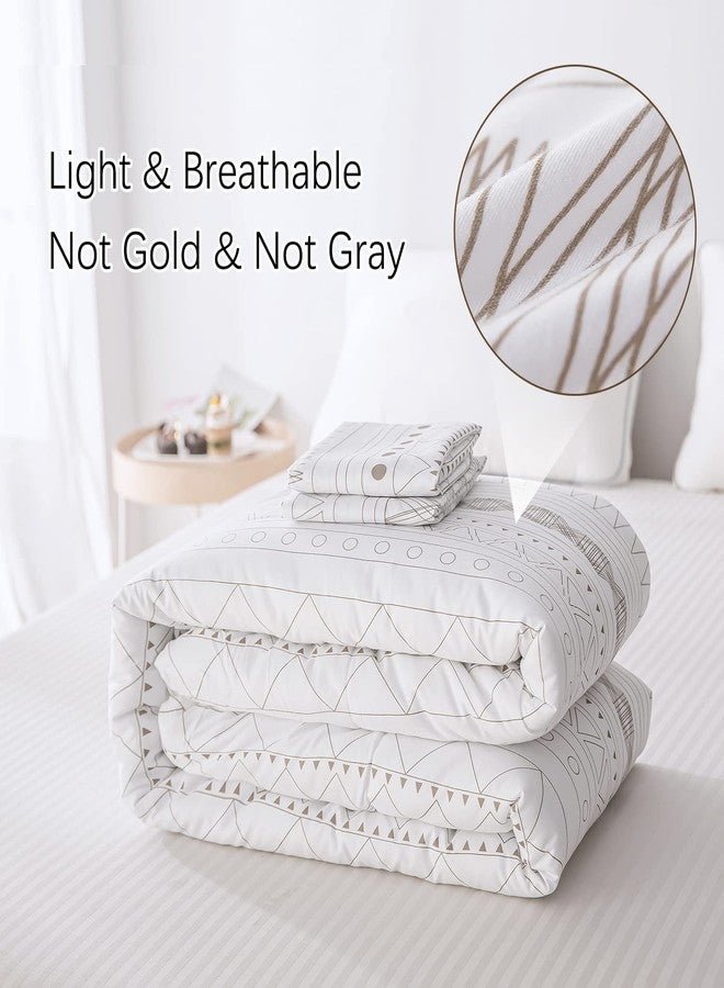 BBSET White Geometric Comforter Sets Queen, Boho Bedding Aztec Striped Arrow Pattern,Lightweight Soft Microfiber Down Alternative Comforter Bed Set - Image 2