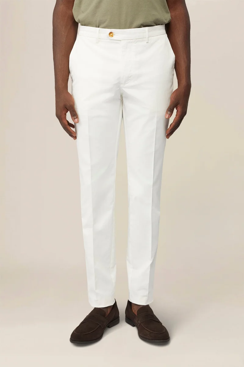 Doppelganger Men's classic regular fit chino trousers - Cream