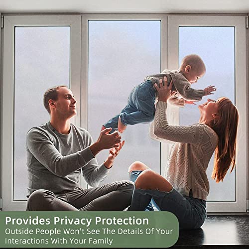 HAPPYMATES Privacy Window Film Frosted Glass Sticker for Home Office Static Anti-UV Window Paper Decorative Window Covering for Home, Office Bathroom (24 x 48 Inch, Solid Frosted) - Image 5