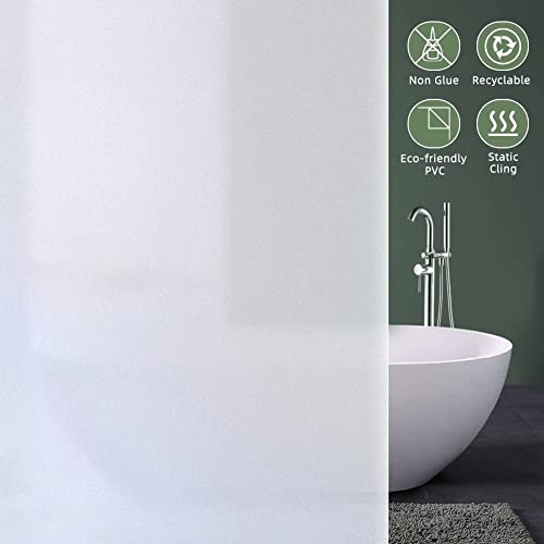 HAPPYMATES Privacy Window Film Frosted Glass Sticker for Home Office Static Anti-UV Window Paper Decorative Window Covering for Home, Office Bathroom (24 x 48 Inch, Solid Frosted) - Image 4