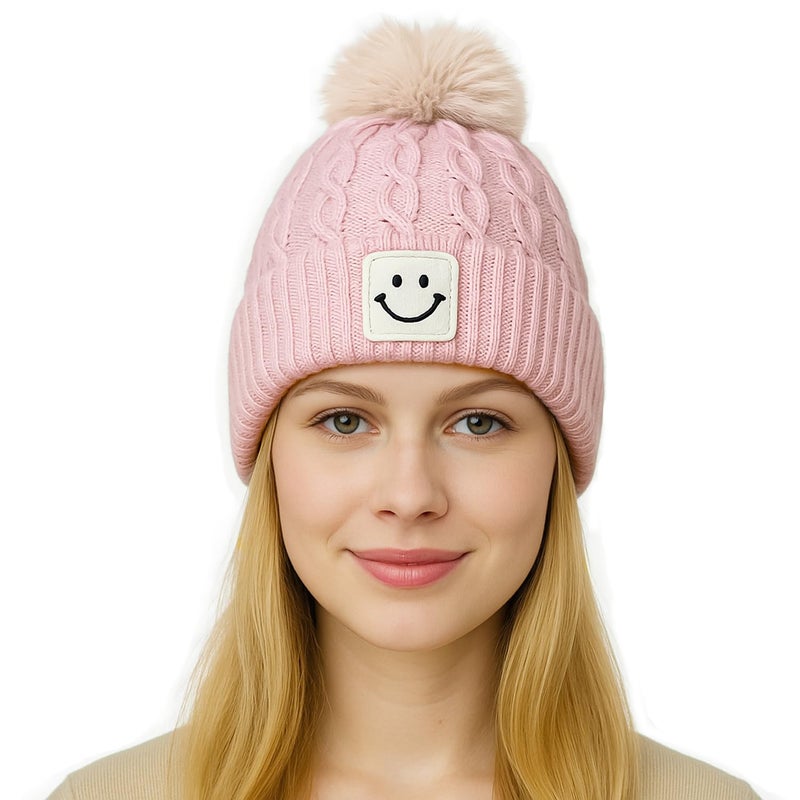 FF Premium Thermal Winter Beanie Cap for Women Warm Woollen Fleece Lined Winter Cap Soft Knitted Thermal Hat for Cold Weather Outdoor Use - Free Size - Image 1