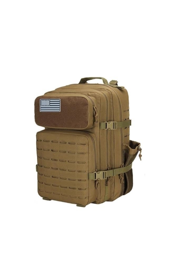 ProflexFitness 45L Tactical Sports Backpack in Khaki – Water-Resistant, Multi-layered for Travel and Adventures - Image 5
