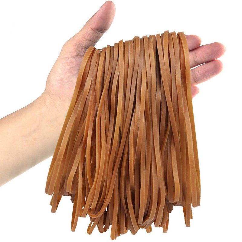 Coopay 180 Pieces Large Rubber Bands Bulk, 8 Inches Heavy Duty Strong Elastic Bands for Office Supply School Home, Securing Trash Can Garbage Cans, File Folders (Yellow) - Image 1