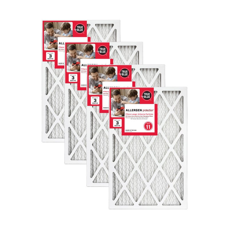 True Blue Allergen 25x25x1 Air Filter MERV 11 Pack of 4
