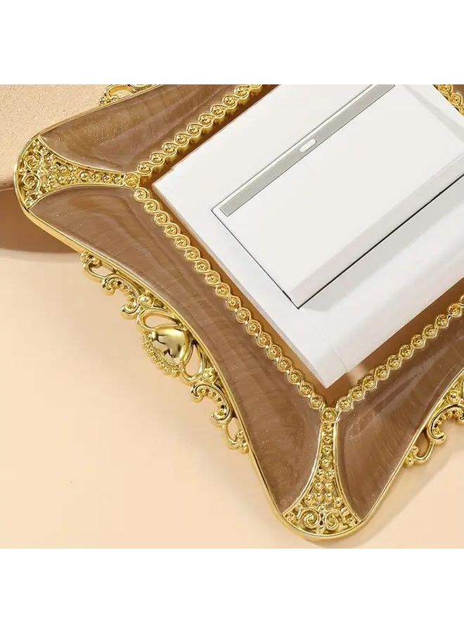 Vintage Heart Shaped Light Switch Sticker Golden Brown Peel Stick No Wiring - Image 5