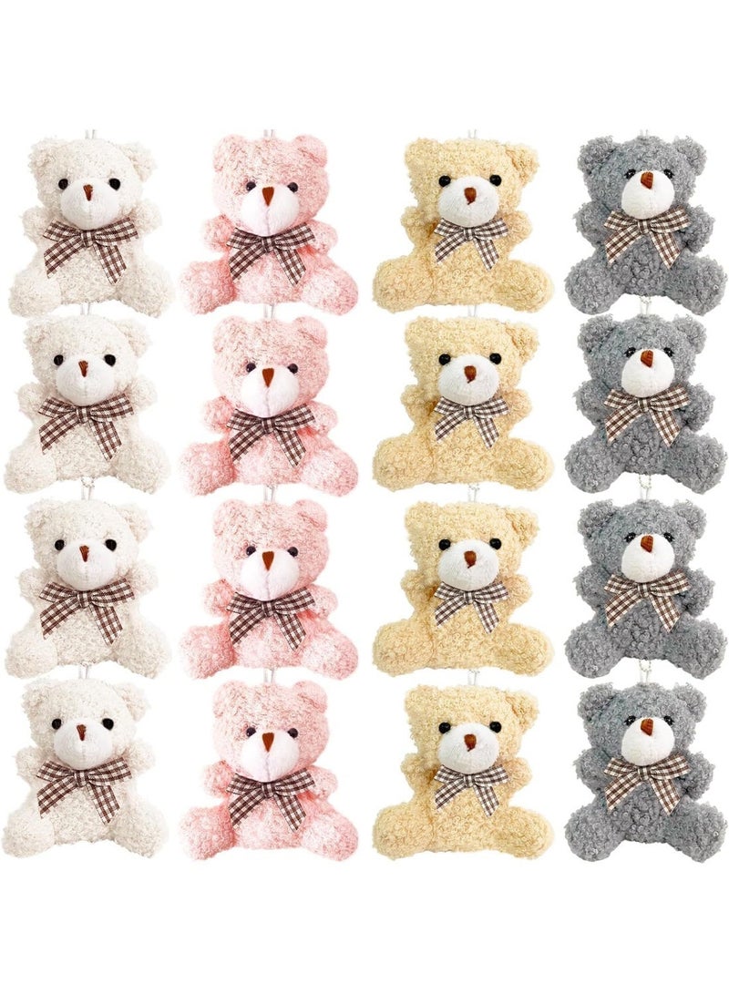 ChicAbode 16 Packs Plush Bears Keychain,Cute Mini Bear Toy Keyring Pendant,Soft Teddy Bear Backpack Charms for DIY Keychain Craft Birthday Gifts Party Favors Supplies - Image 1