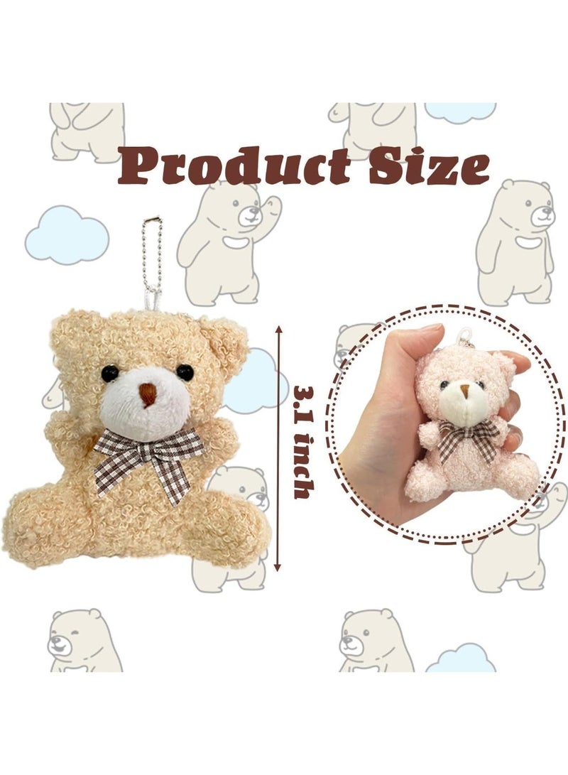 ChicAbode 16 Packs Plush Bears Keychain,Cute Mini Bear Toy Keyring Pendant,Soft Teddy Bear Backpack Charms for DIY Keychain Craft Birthday Gifts Party Favors Supplies - Image 2