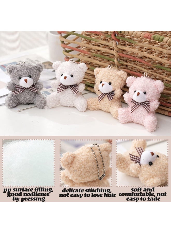 ChicAbode 16 Packs Plush Bears Keychain,Cute Mini Bear Toy Keyring Pendant,Soft Teddy Bear Backpack Charms for DIY Keychain Craft Birthday Gifts Party Favors Supplies - Image 3