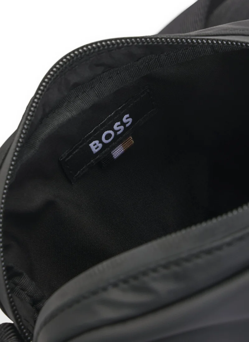 BOSS Faux-leather reporter bag with tonal logo