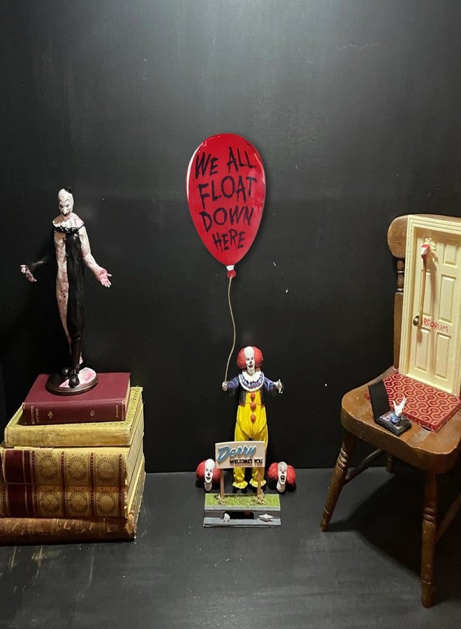 Flinelife We All Float Down Here Horror Decor,16x12,The Clown Balloon Hanging Sign - Perfect For Horror Movie Fans - Image 2