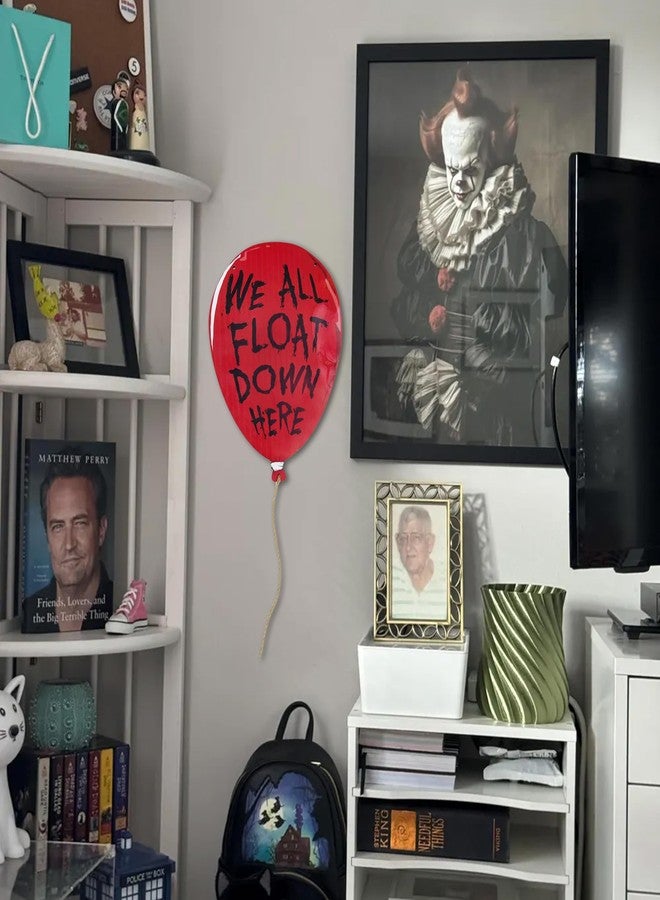 Flinelife We All Float Down Here Horror Decor,16x12,The Clown Balloon Hanging Sign - Perfect For Horror Movie Fans - Image 3