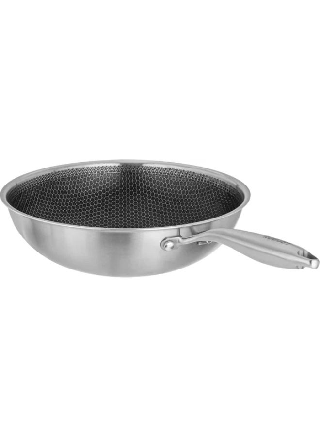 ROBUST Stainless Steel Frying Pan with Glass Lid, 30 cm, 2.5 L - Silver - Image 3