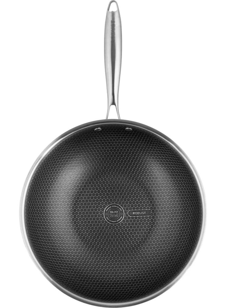 ROBUST Stainless Steel Frying Pan with Glass Lid, 30 cm, 2.5 L - Silver - Image 4