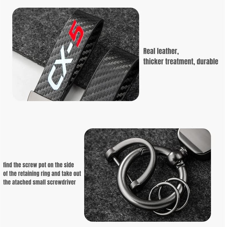 HUIANTS Carbon Fiber Style Keychain for Mazda CX-5 - Image 3
