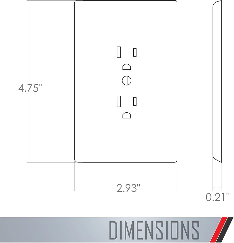 TayMac 2000W Masque 2000 1-Gang Decorator Style Wallplate, Paintable Duplex Outlet Cover, White (1-Pack) - Image 1
