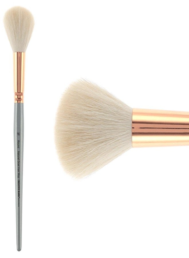 Creative Mark فرش مكنسة شعر الماعز الأبيض الطبيعي من كرييتف مارك - فرش للدهان بالأكريليك، الزيت، الألوان المائية والمزيد - دائري - الحجم # 16 - عبوة من 2 - Image 2