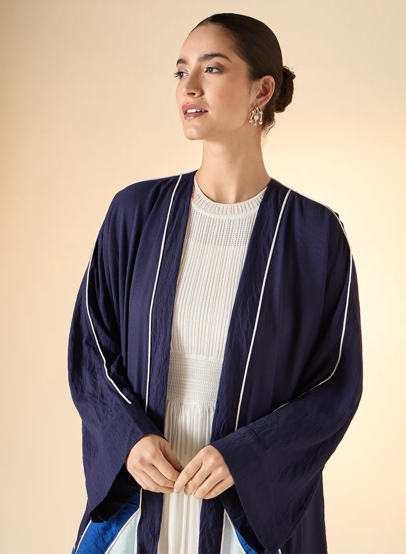 Hadiyath Al Madinah Colorblock Open Abaya - HM