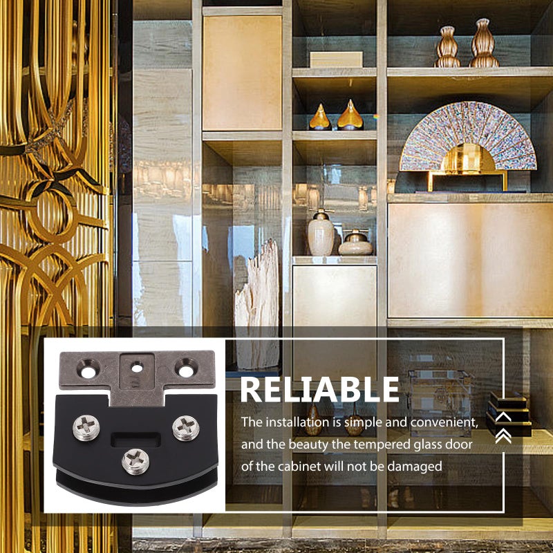 Zinc Alloy Glass Door Hinge No Drill Heavy Duty Cabinet Clamp for Wine Display Cases - Image 4