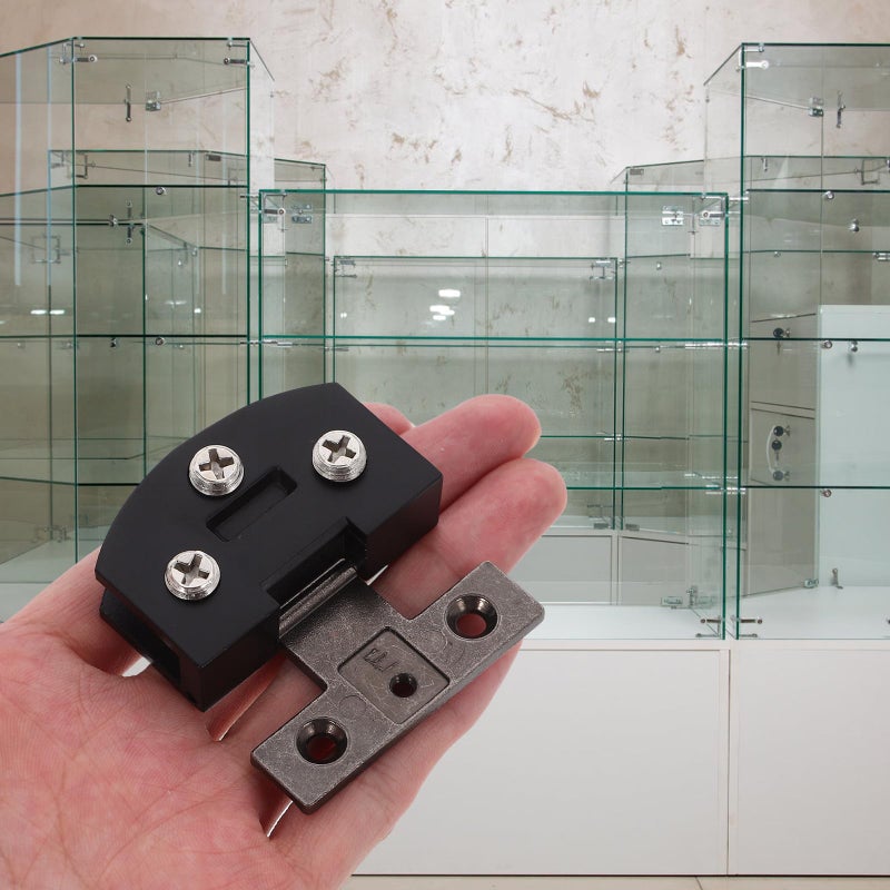 Zinc Alloy Glass Door Hinge No Drill Heavy Duty Cabinet Clamp for Wine Display Cases - Image 5