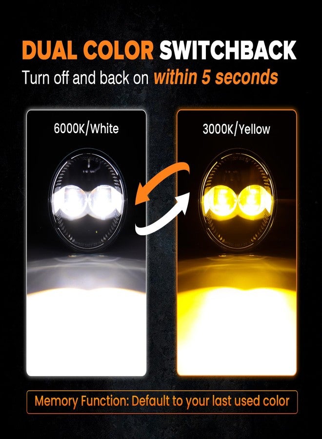 RAMJET4X4 مصابيح ضباب LED ثنائية اللون، مصابيح قيادة للمصد، بديلة متوافقة مع فورد F150 موديلات 2006-2014 (ضوء أبيض-أصفر) - Image 2