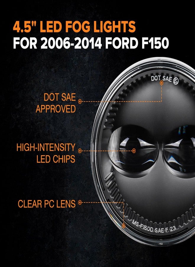 RAMJET4X4 مصابيح ضباب LED ثنائية اللون، مصابيح قيادة للمصد، بديلة متوافقة مع فورد F150 موديلات 2006-2014 (ضوء أبيض-أصفر) - Image 4