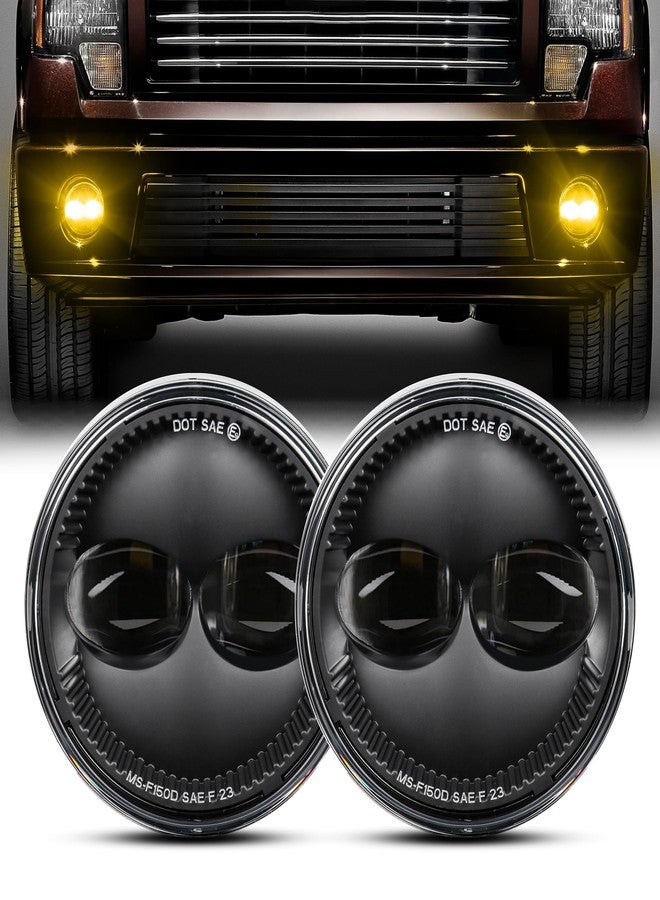 RAMJET4X4 مصابيح ضباب LED ثنائية اللون، مصابيح قيادة للمصد، بديلة متوافقة مع فورد F150 موديلات 2006-2014 (ضوء أبيض-أصفر) - Image 1
