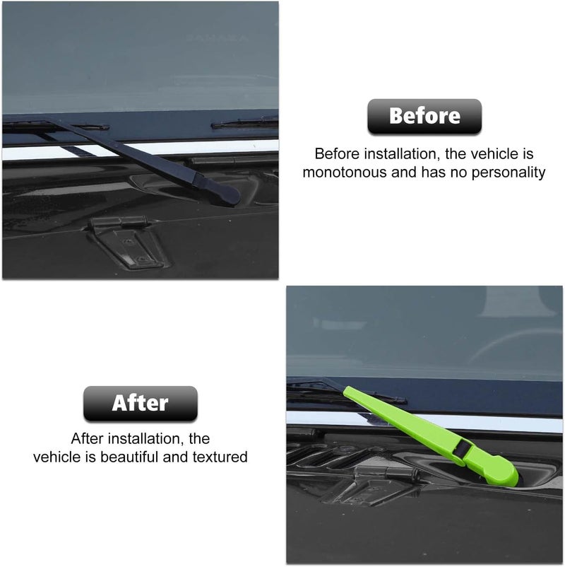 RT-TCZ Windshield Wiper Blades Trim Cover Kit for Jeep Wrangler JK JKU 2007-2017 - Light Green - Image 2