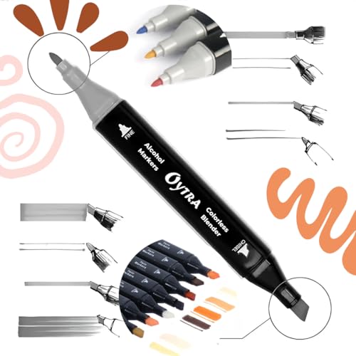 Oytra Dual Alcohol Markers Twin Tip Art Sketch Pens Marker for Manga Portrait Painting Illustration Drawing Fashion Anime Architectural Drawings (12 Colors Skin Tone) - Image 3