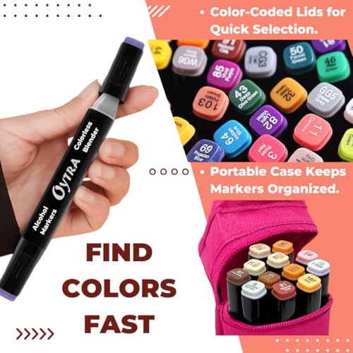 Oytra Dual Alcohol Markers Twin Tip Art Sketch Pens Marker for Manga Portrait Painting Illustration Drawing Fashion Anime Architectural Drawings (12 Colors Skin Tone) - Image 2