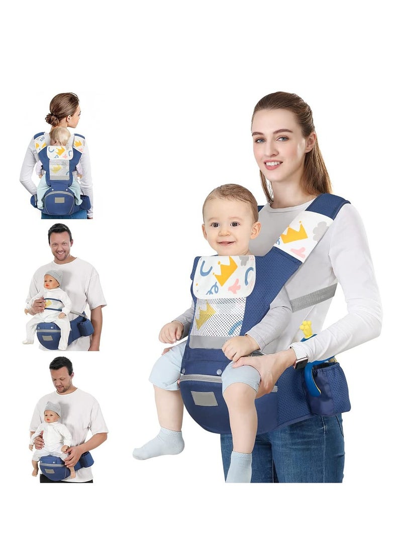 Arabest Baby Carrier Newborn to Toddler, 7 in 1 Baby Hip Seat Carrier Front Back Carrier with Lumbar Support+Waist Stool+Pocket, Soft Breathable Infant Holder Carrier for 0-36 Months  - Image 1