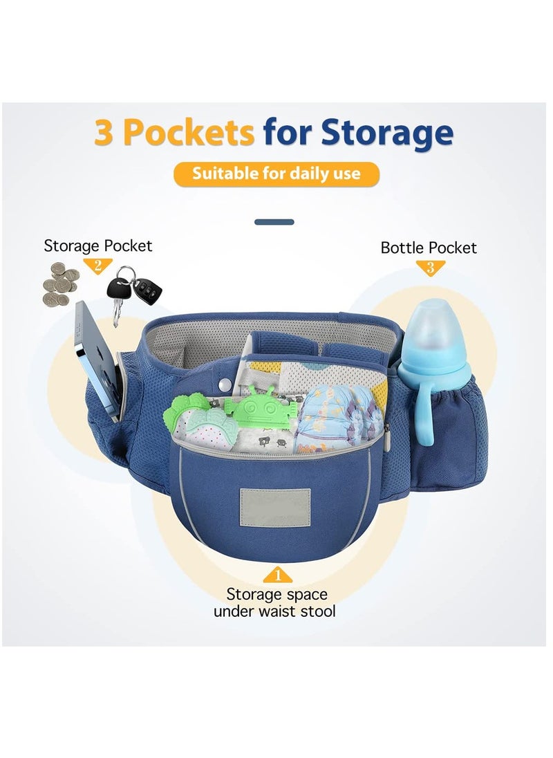 Arabest Baby Carrier Newborn to Toddler, 7 in 1 Baby Hip Seat Carrier Front Back Carrier with Lumbar Support+Waist Stool+Pocket, Soft Breathable Infant Holder Carrier for 0-36 Months  - Image 3